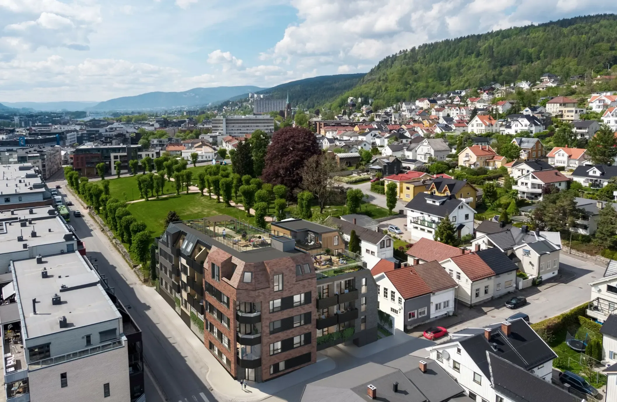 Engene Hage boligprosjekt Drammen – tømrerarbeid og montasje, Peab som totalentreprenør
